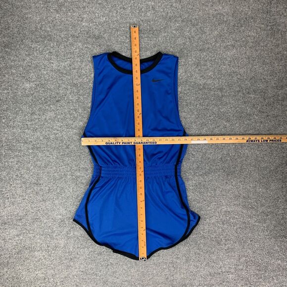 Nike Romper Womens S Small Cobalt Open Back Smocked Waist Sleeveless Stretch - Picture 5 of 13